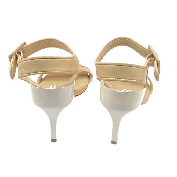 Diane Von Furstenberg Women's Two-tone Leather Stiletto Heeled Sandals Size 7M - Picture 5 of 9